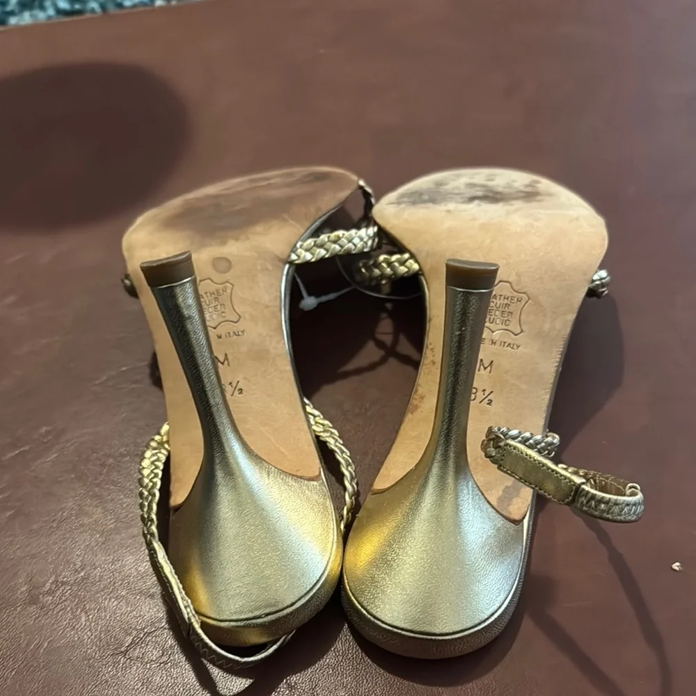 Michael Kors Leather Gold Heel Sandals
